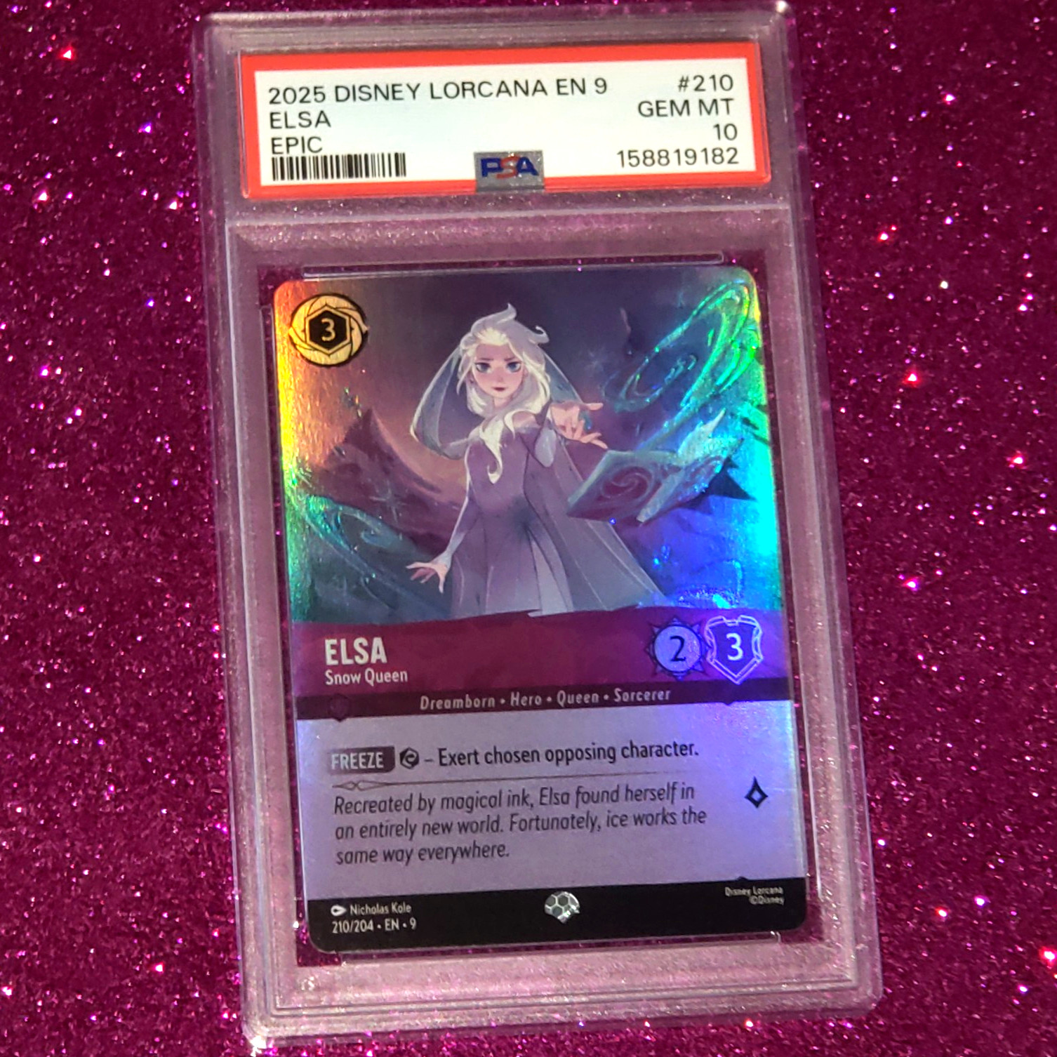 PSA 10 Elsa – Snow Queen (Epic) 210/204 Fabled Holo Disney Lorcana FREE SHIPPING