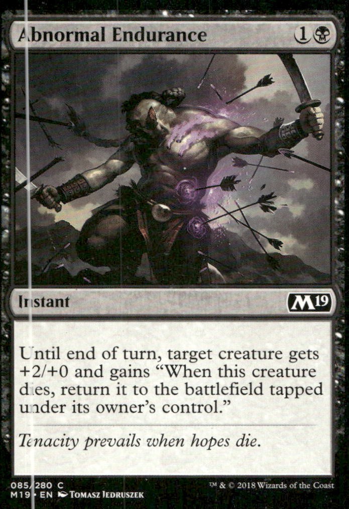 Abnormal Endurance 85 Common Core Set 2019 MTG Near Mint