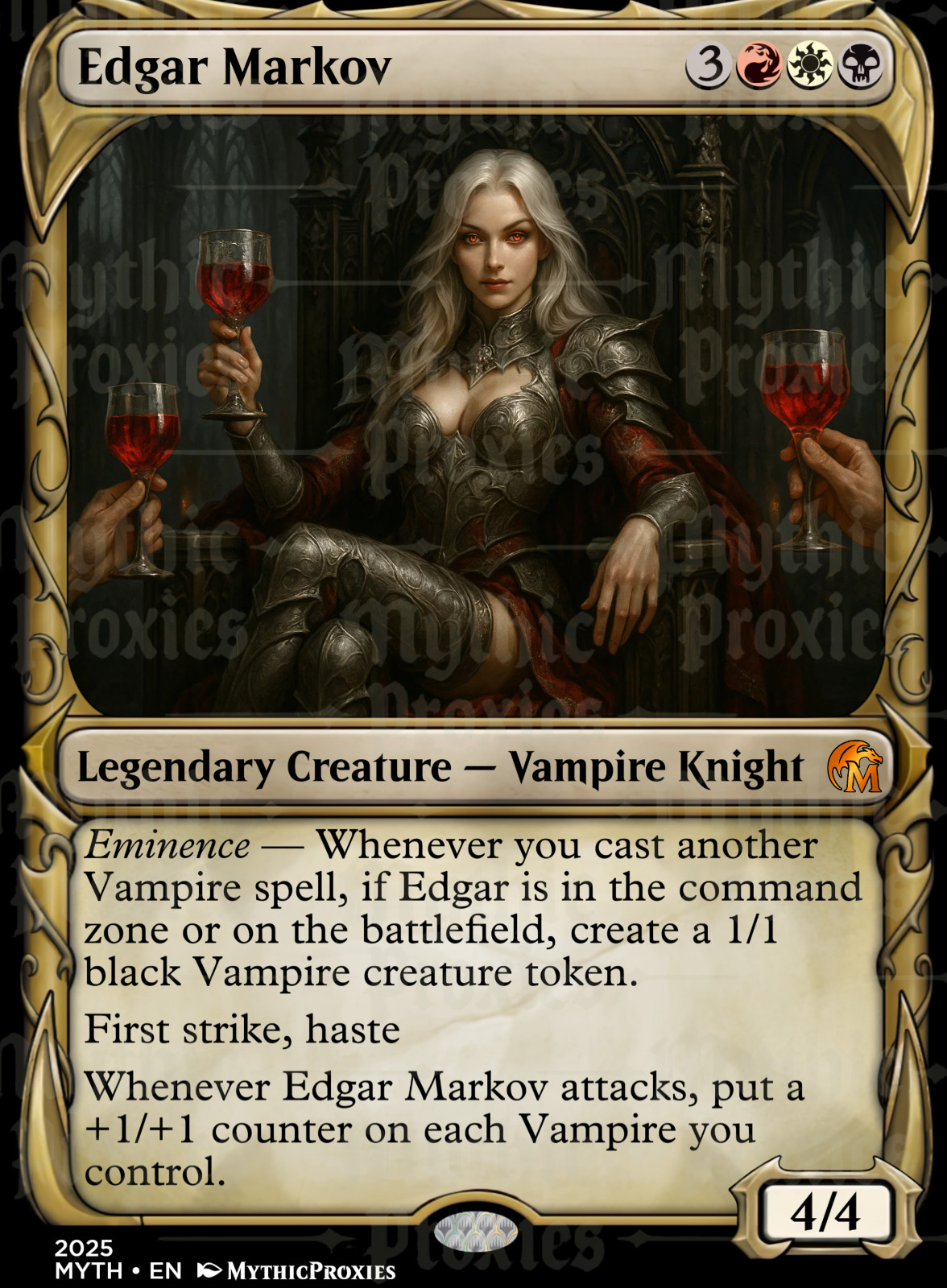 Edgar Markov High Quality Custom Altered Art Playtest Card