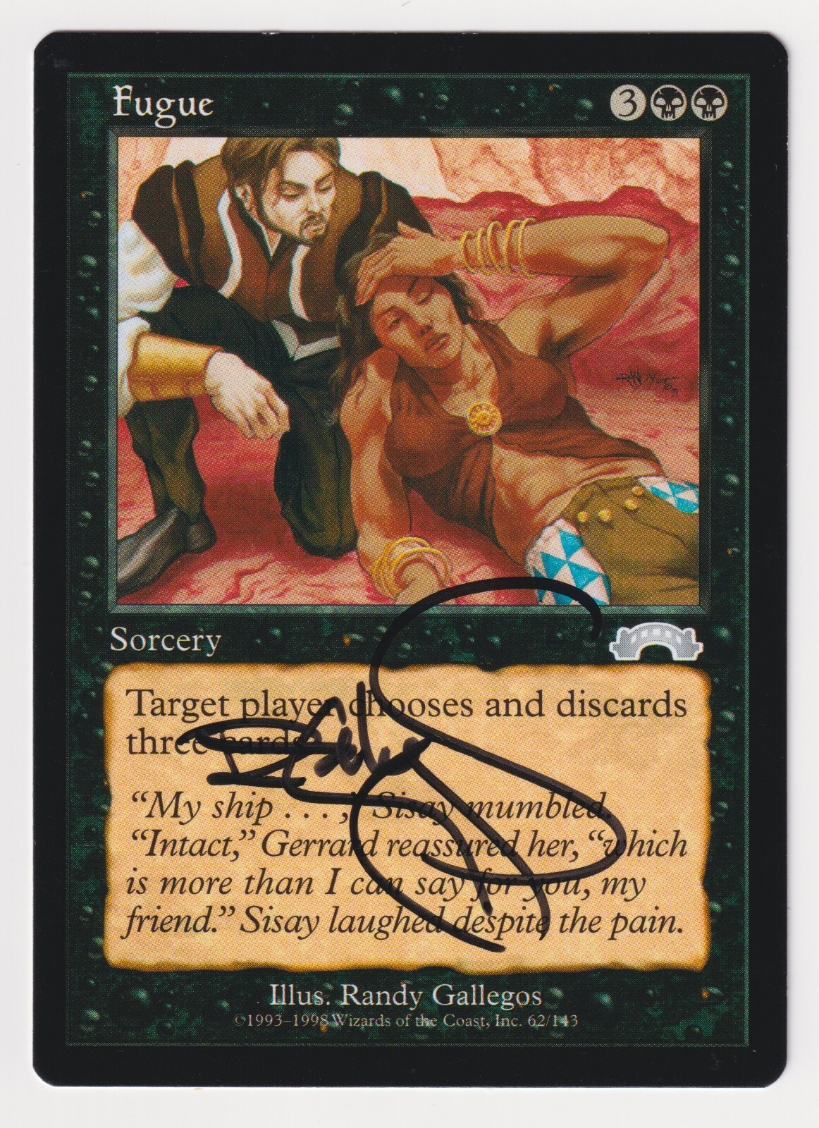 Signed Fugue Proof MP Exodus Artist Randy Gallegos 1998 MTG Magic AP Vintage!
