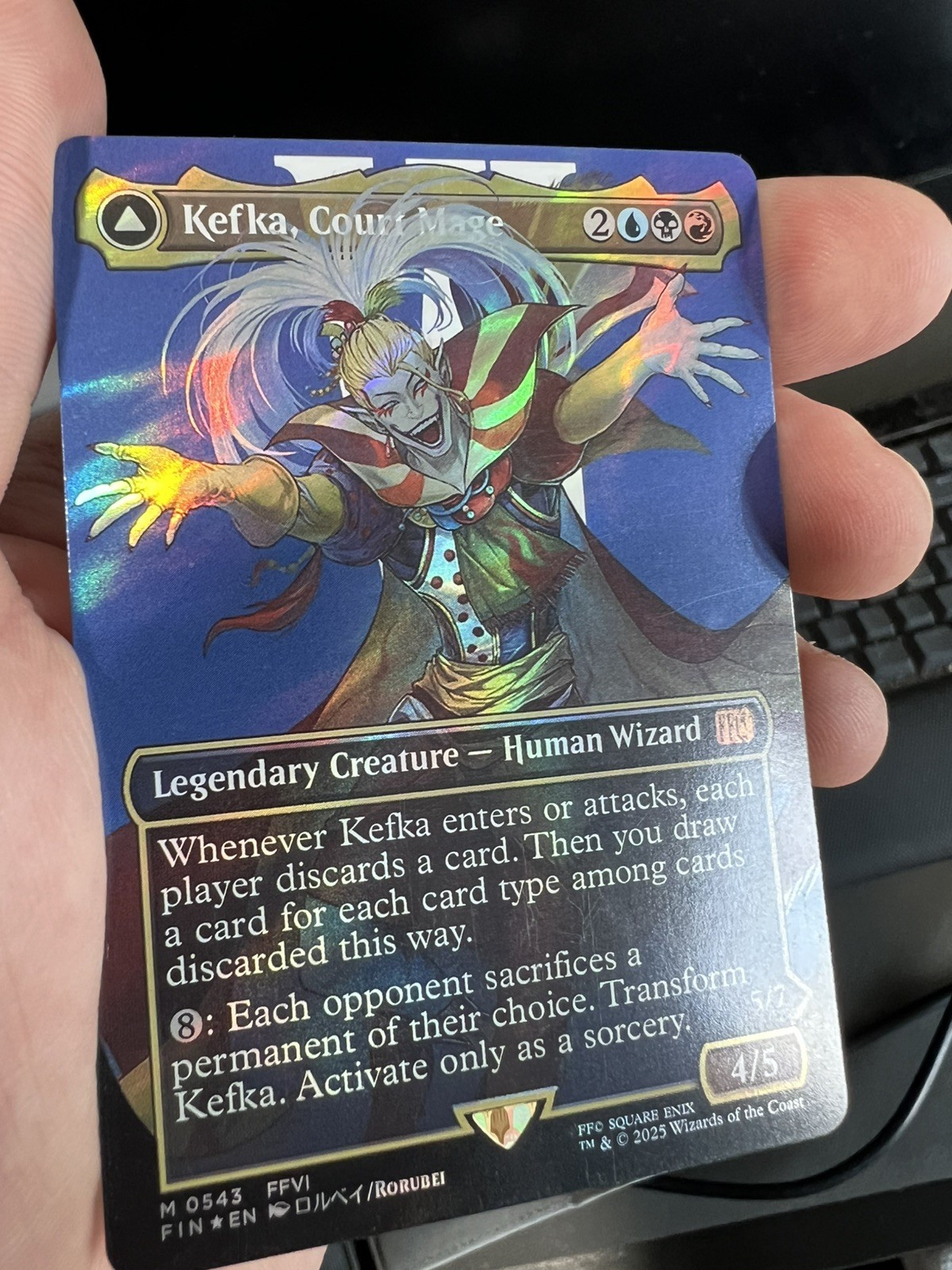 MTG Final Fantasy KEFKA, COURT MAGE Borderless Surge Foil NM (0126) Graded Power