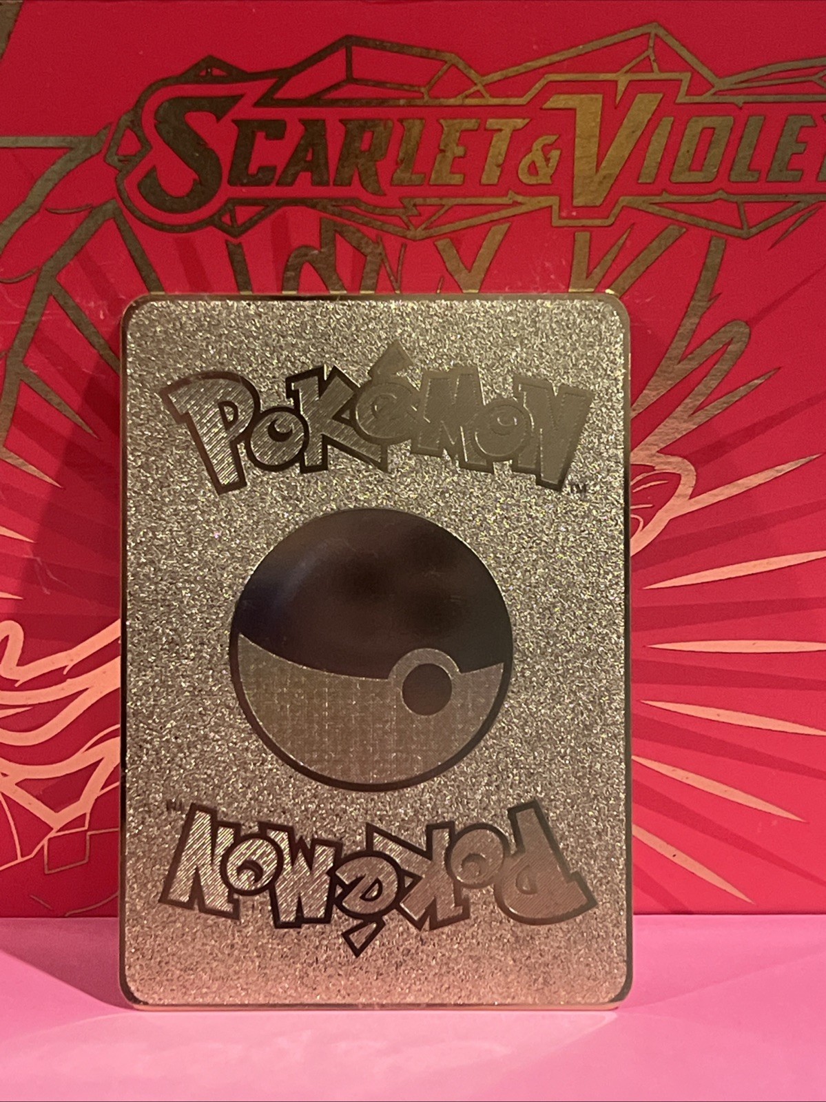 Pokémon gold metal Mew Vmax card inspired For Display Art Gift