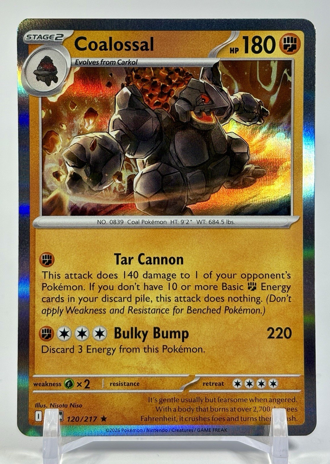 Coalossal 120/217 Rare Ascended Heroes Pokemon Holo Near Mint