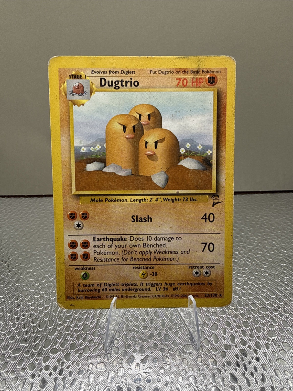 Dugtrio Base Set 2 Unlimited Rare Card 23/130 Pokémon TCG