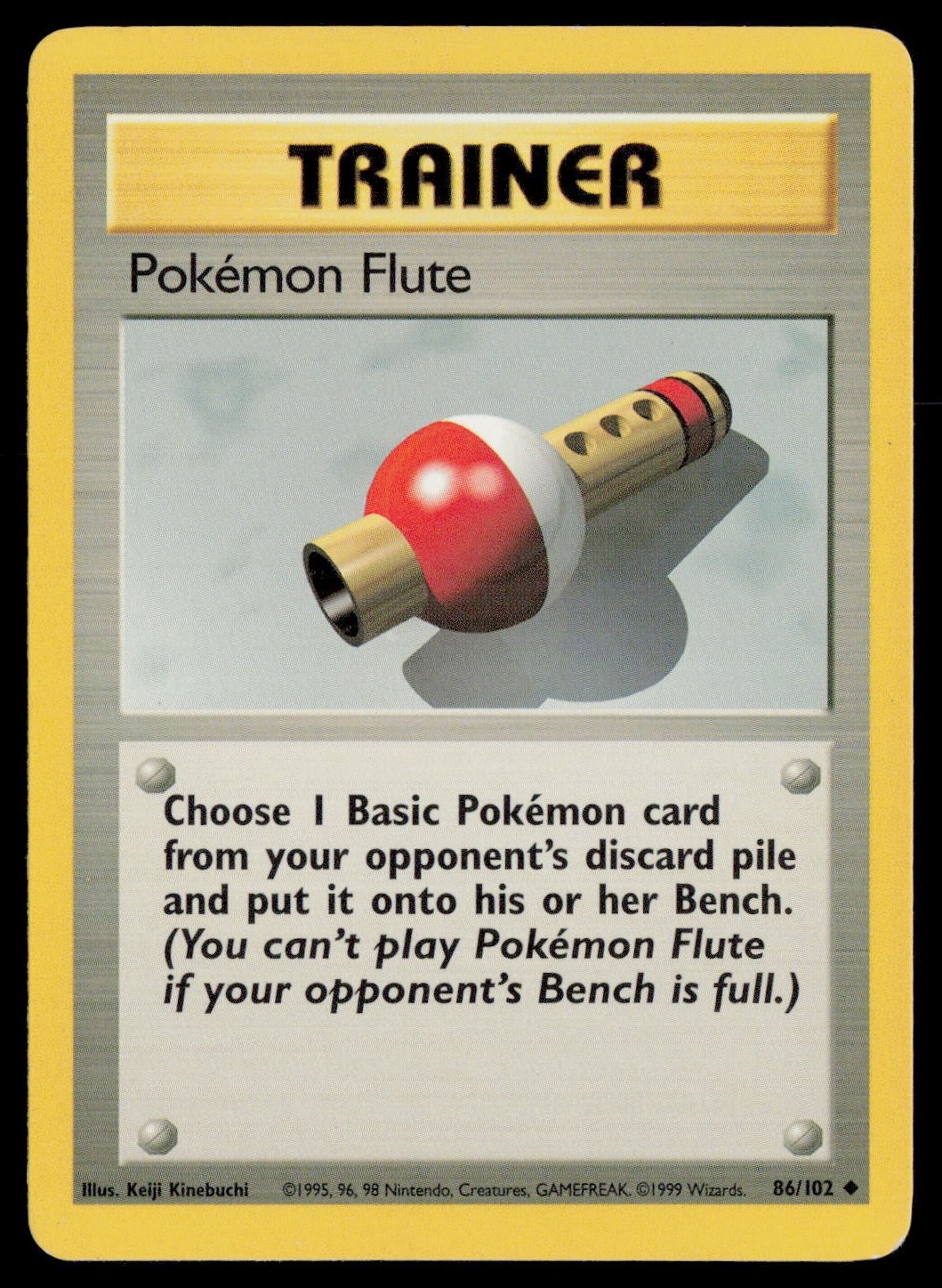 Pokemon Flute Uncommon Base Set 086/102 NM