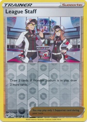 League Staff Reverse Holo Pokemon TCG 153/185