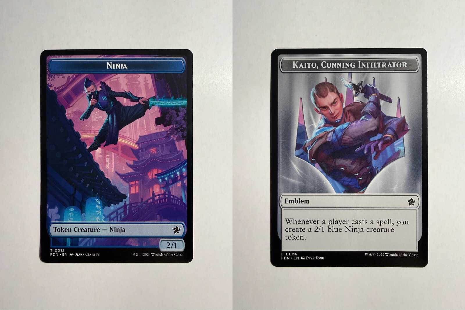 Emblem – Kaito, Cunning Infiltrator/Ninja Doubled-Sided Token 24/12 MTG FDN