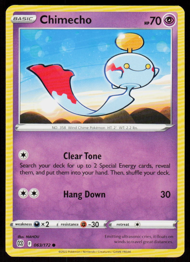 Chimecho 063/172 Common Brilliant Stars Pokemon Near Mint