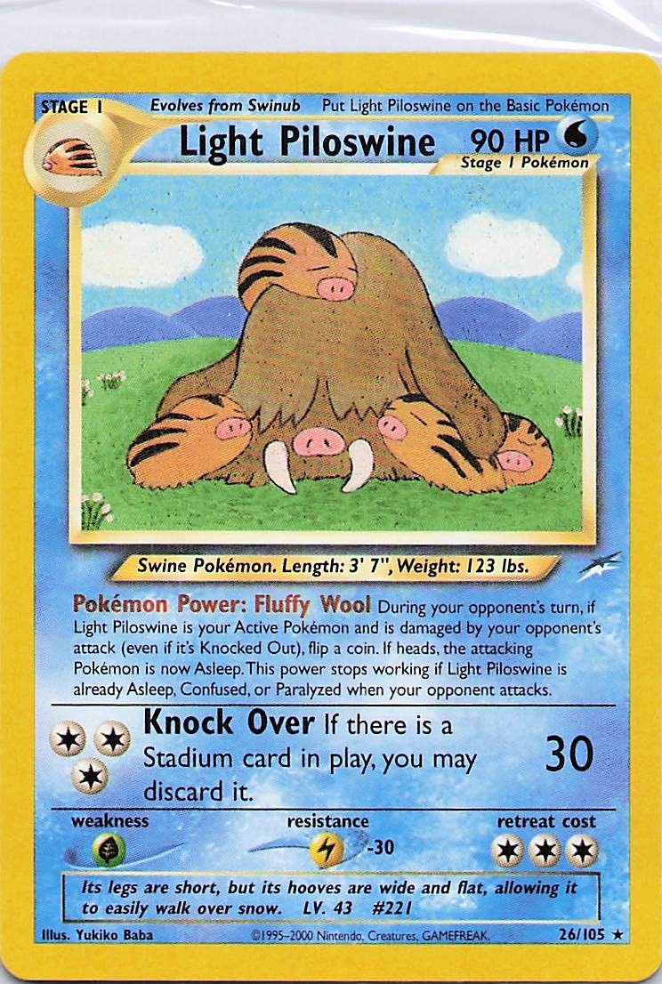 Light Piloswine Unlimited Rare Neo Destiny 026/105 NM