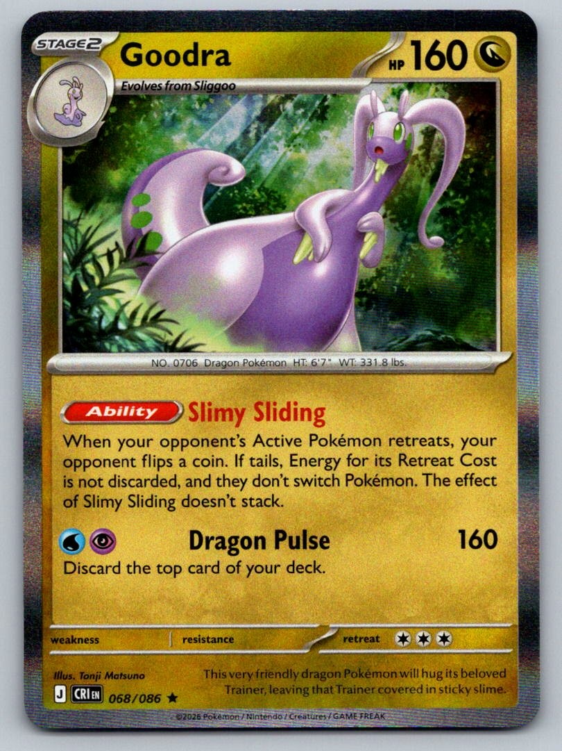 Goodra Holo Rare Dragon Holo ME04: Chaos Rising CRI 068/086 Tonji Matsuno NM