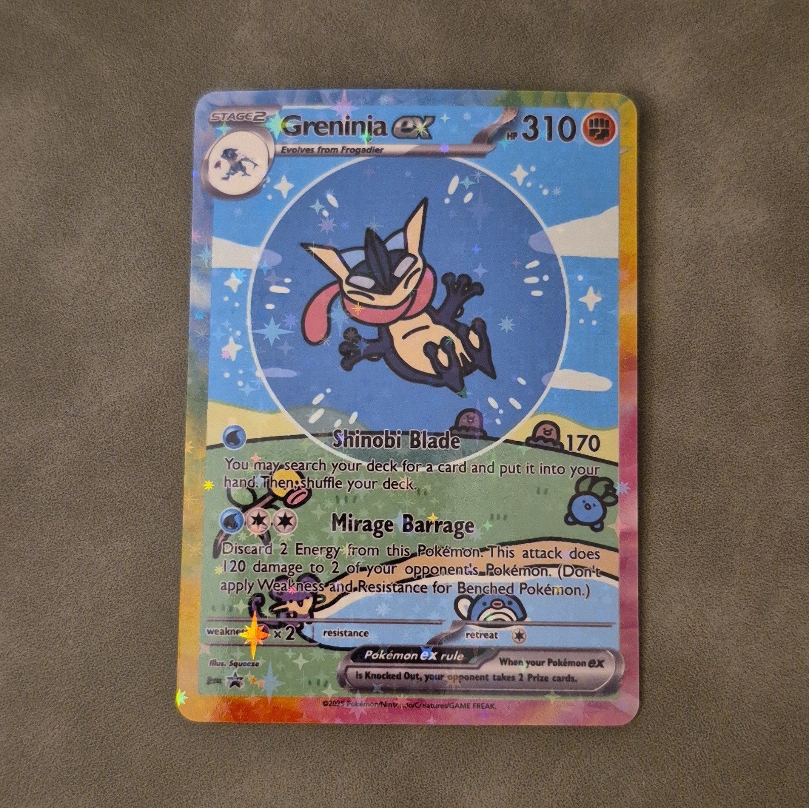 Greninja Pokemon Card Display Art Card