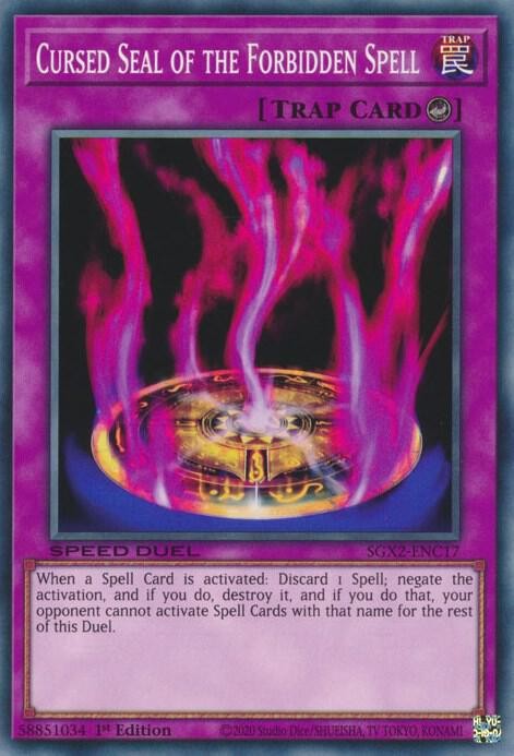 Yugioh Cursed Seal of the Forbidden Spell 1st Edition Common SGX2-ENC17 NM