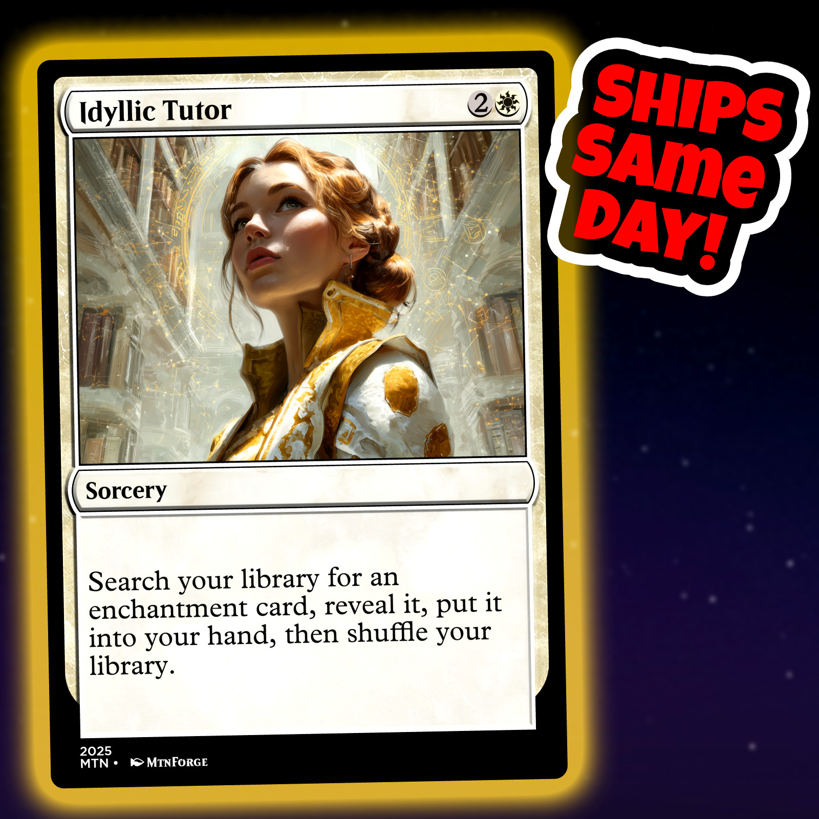 Idyllic Tutor – Custom Art Magic: The Gathering Playtest Card – Commander EDH