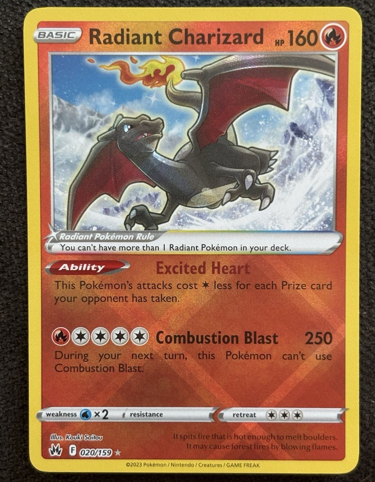 The Pokémon Company Radiant Charizard 020/159 Crown Zenith Holo Eng 2023 160HP