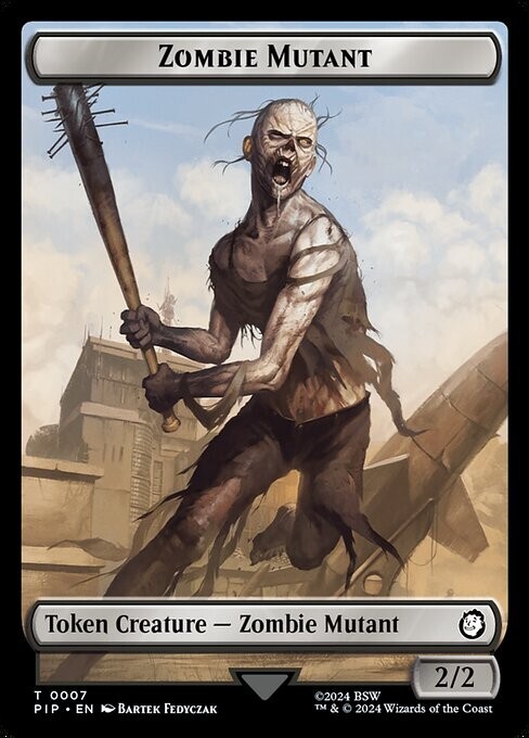Radiation | Zombie Mutant Double Sided Token [Universes Beyond: Fallout] MTG