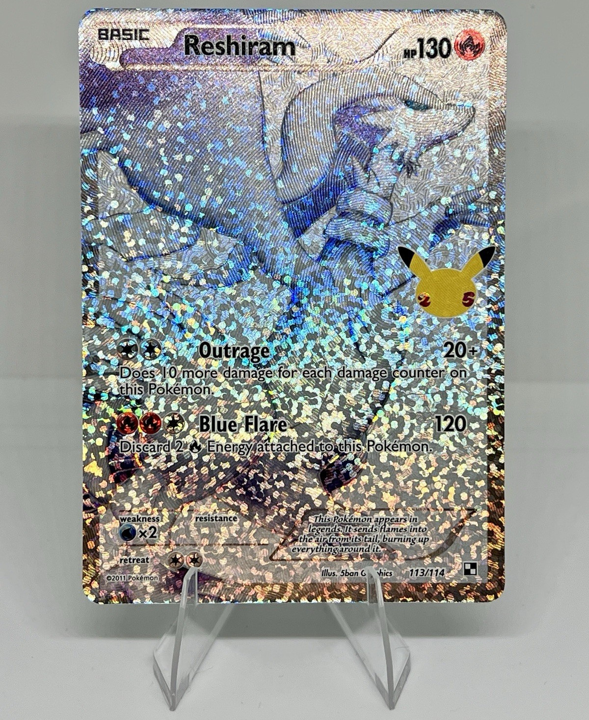 Pokémon TCG Reshiram 113/114 Black & White Holo Ultra Rare Basic HP130 Eng