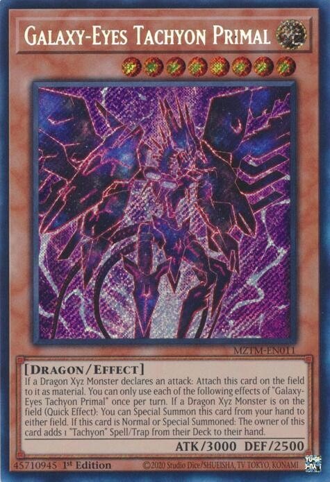 ** GALAXY-EYES TACHYON PRIMAL ** 1ST EDITION SECRET RARE MZTM-EN011 YUGIOH!