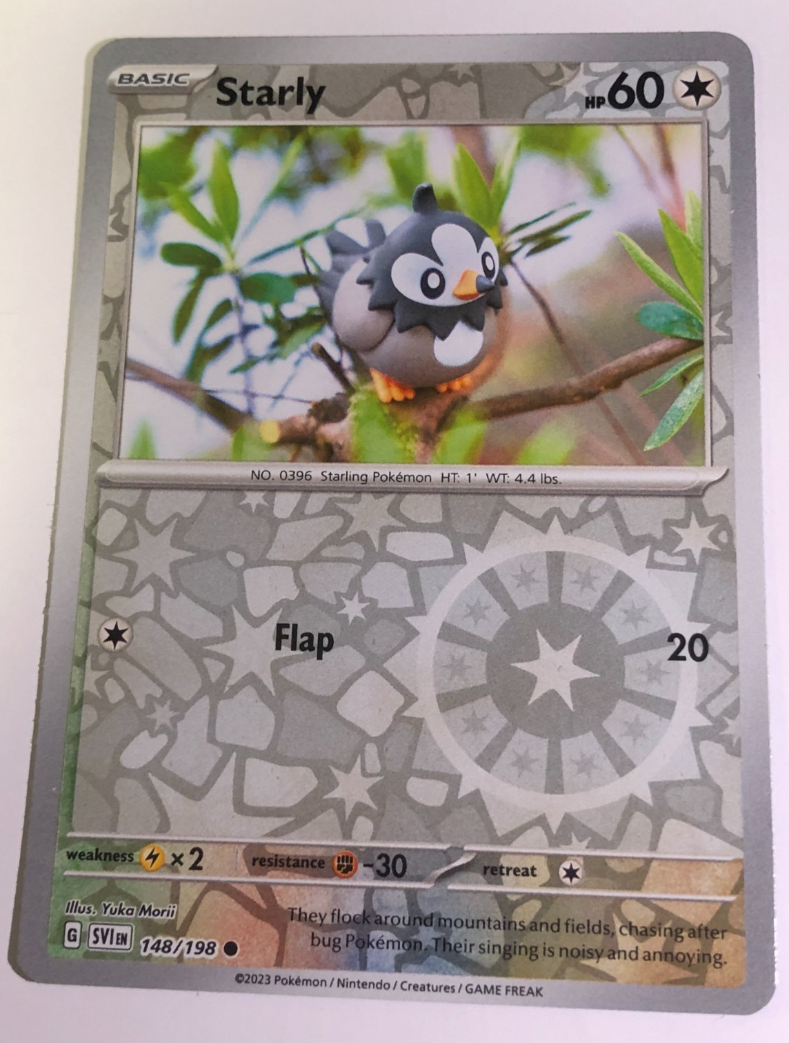 Pokemon TCG Scarlet & Violet Reverse Holographic Starly 148/198 NM