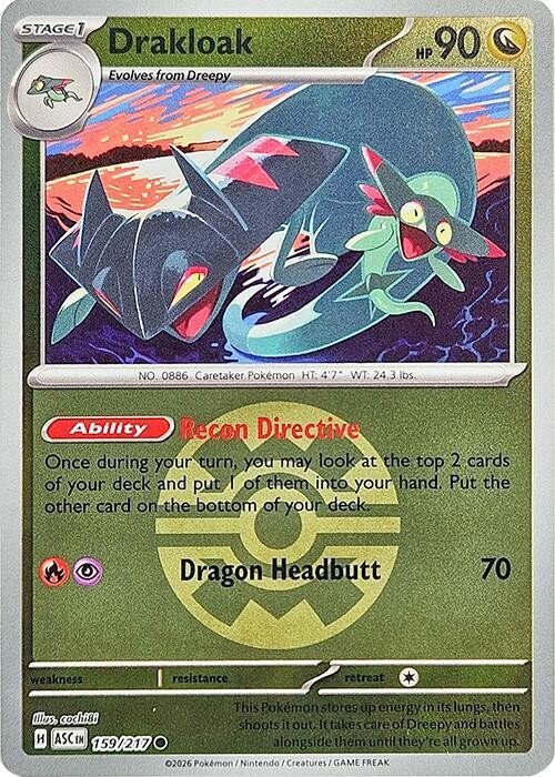 Drakloak – (Quick Ball) 159/217 Reverse Holo Pokemon ME: Ascended Heroes NM