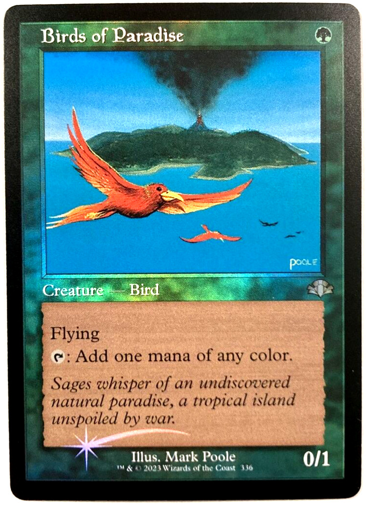 MTG Birds of Paradise *RETRO FRAME FOIL* Dominaria Remastered 336 NM