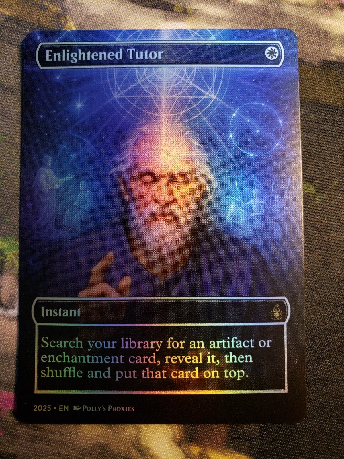Enlightened Tutor FOIL Proxy Card with Custom Illustrated Art Design