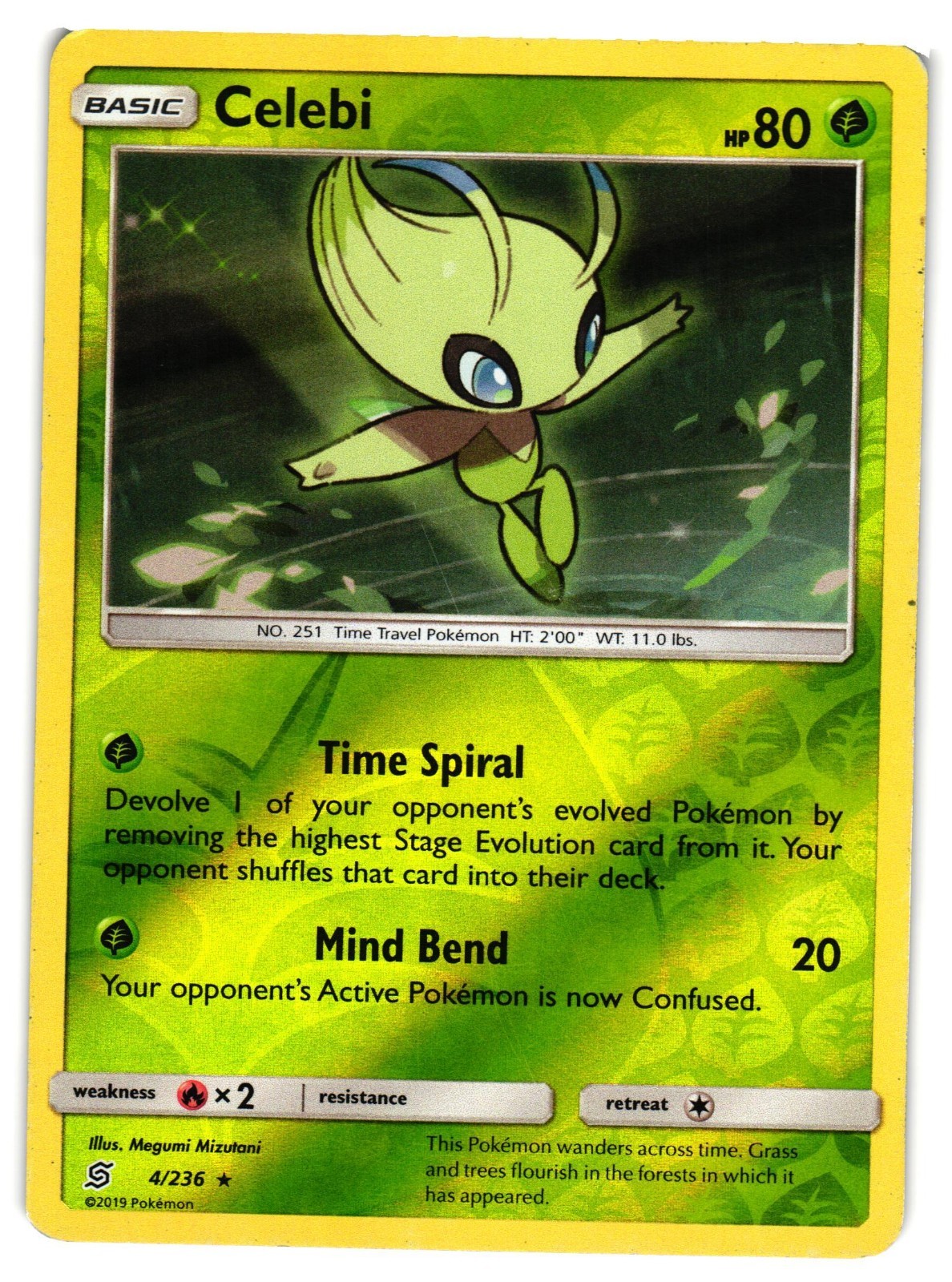 Pokemon TCG Celebi 4/236 Unified Minds Reverse Holo MP