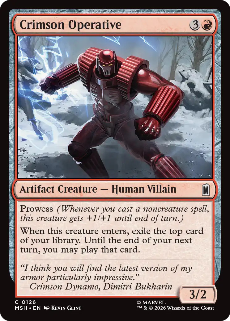 x1 Crimson Operative MSH Marvel Super Heroes MTG 126 M/NM 1x