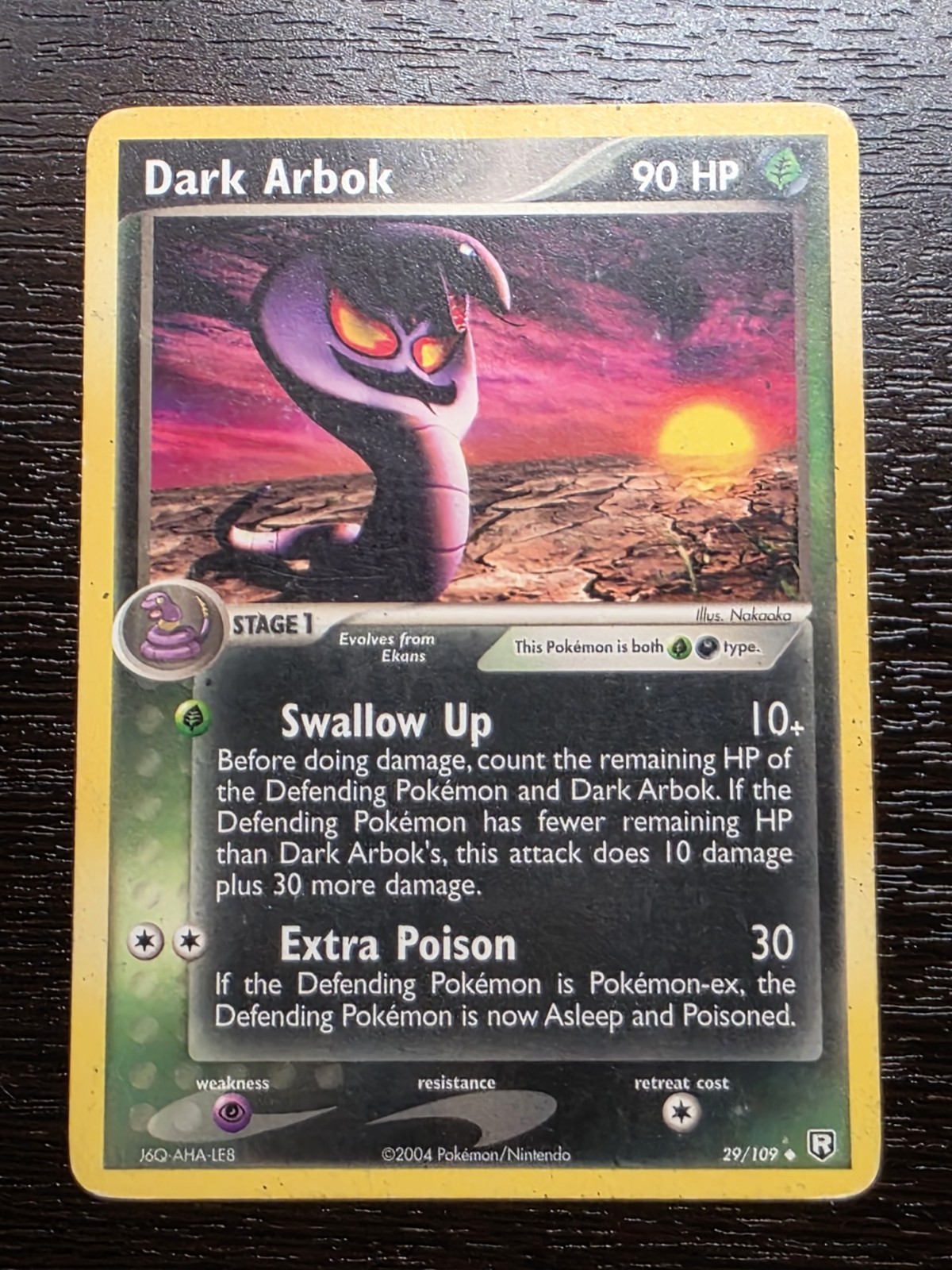 Dark Arbok 29/109 Team Rocket Returns Regular