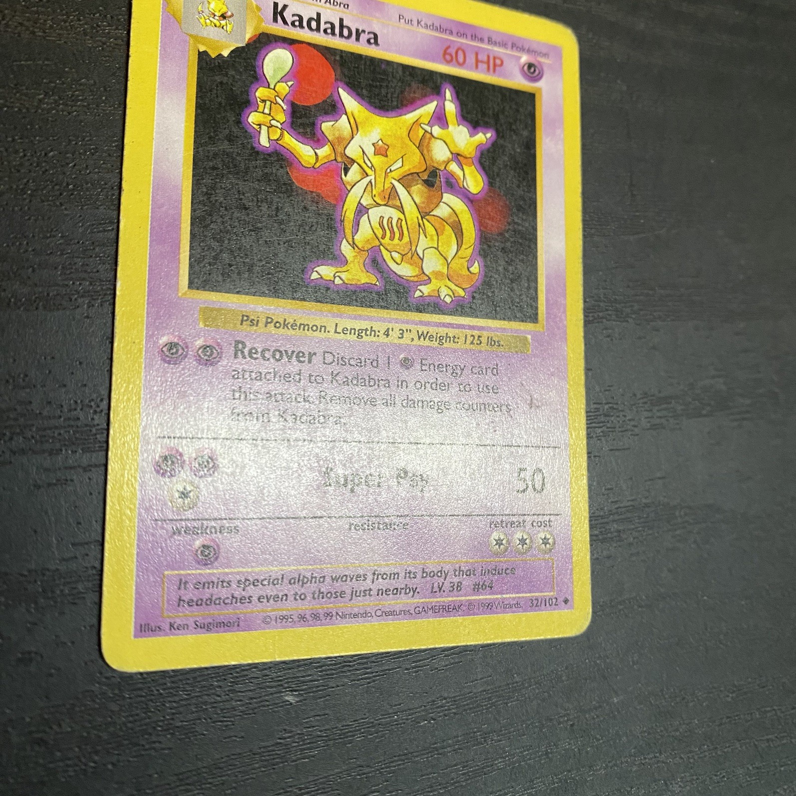 Kadabra 032/102 Base Set (Shadowless) MP