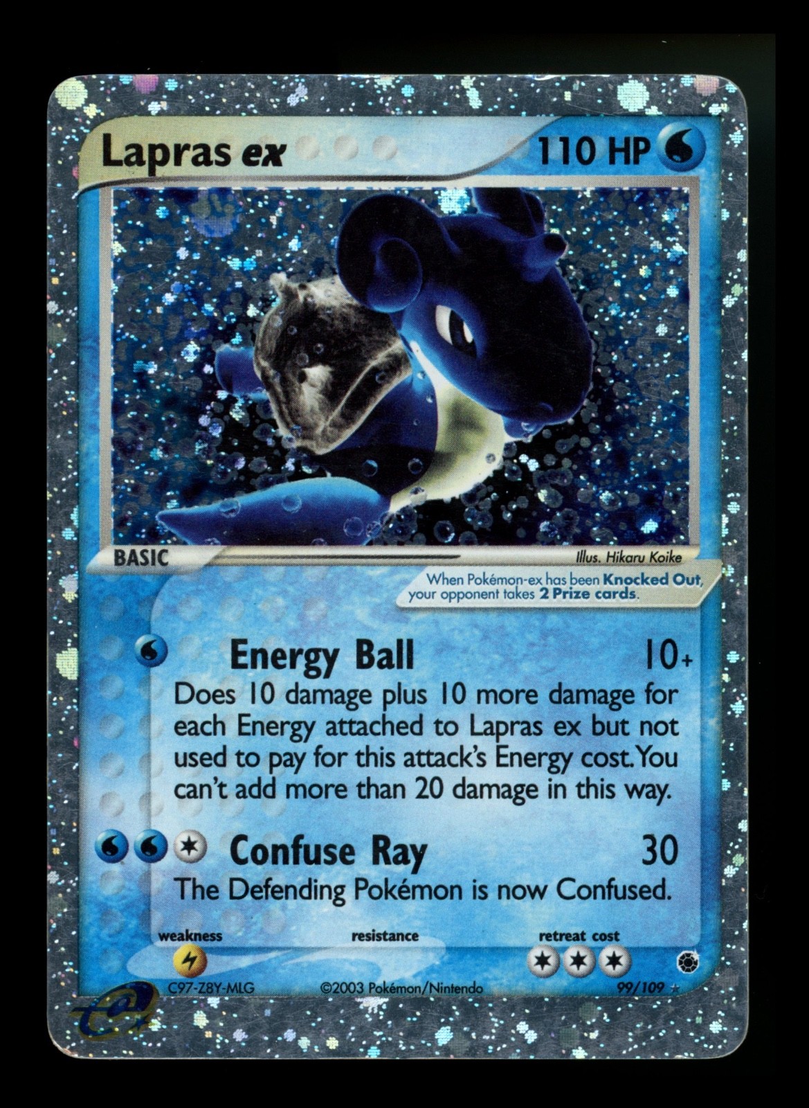 Lapras ex 99/109 EX Ruby Sapphire 2003 Holo Rare Pokémon Card TCG