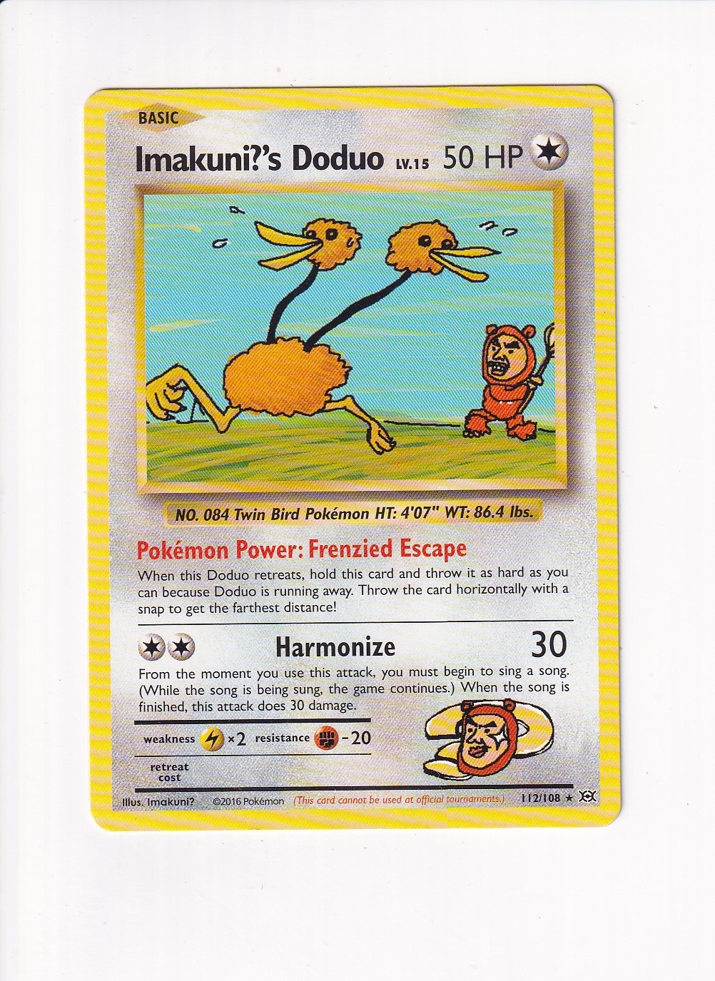 VINTAGE 2016 POKEMON IMAKUMI?’S DODUO 112/108