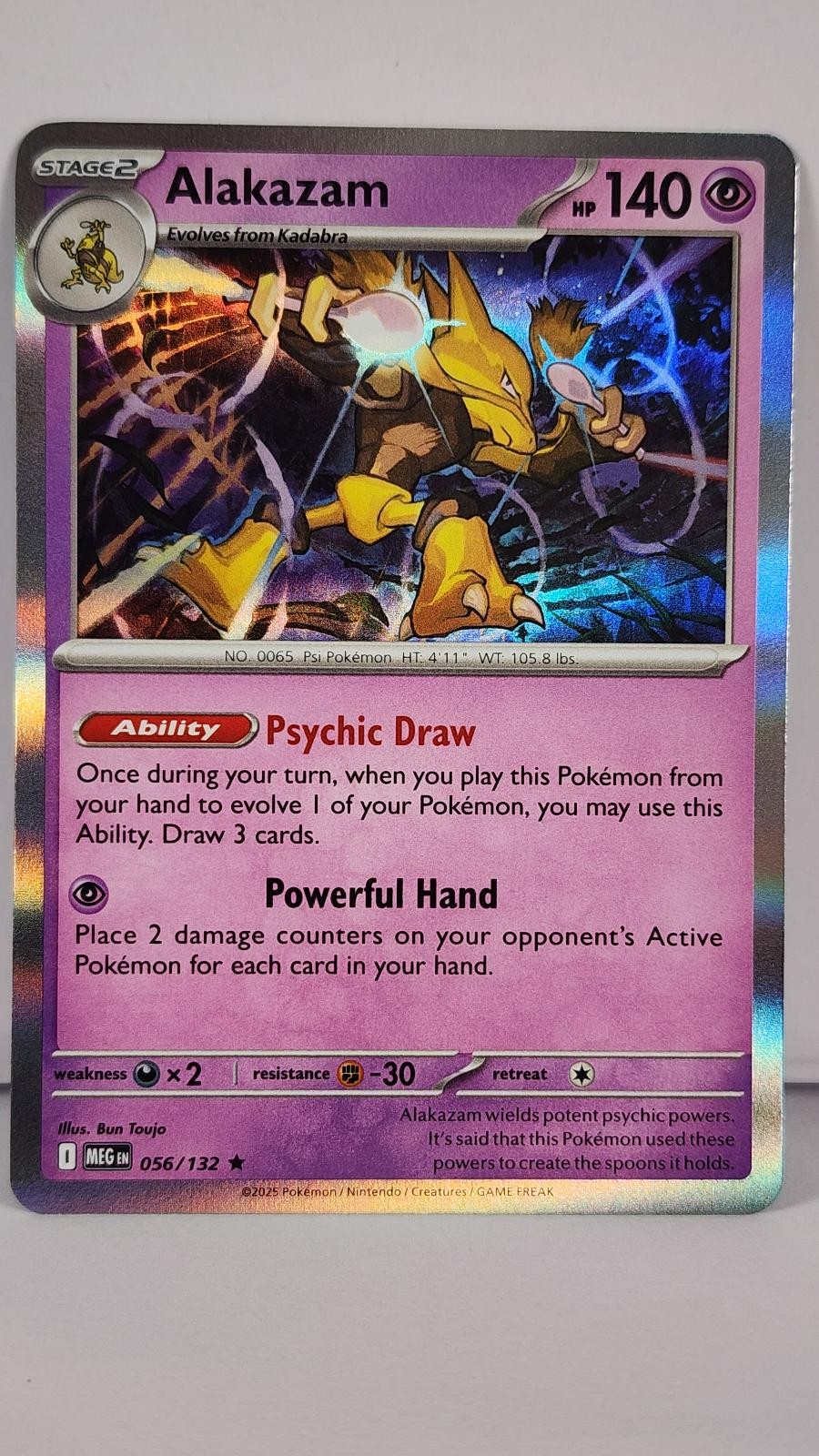 Alakazam 056/132 Holo Mega Evolution Pokemon NM
