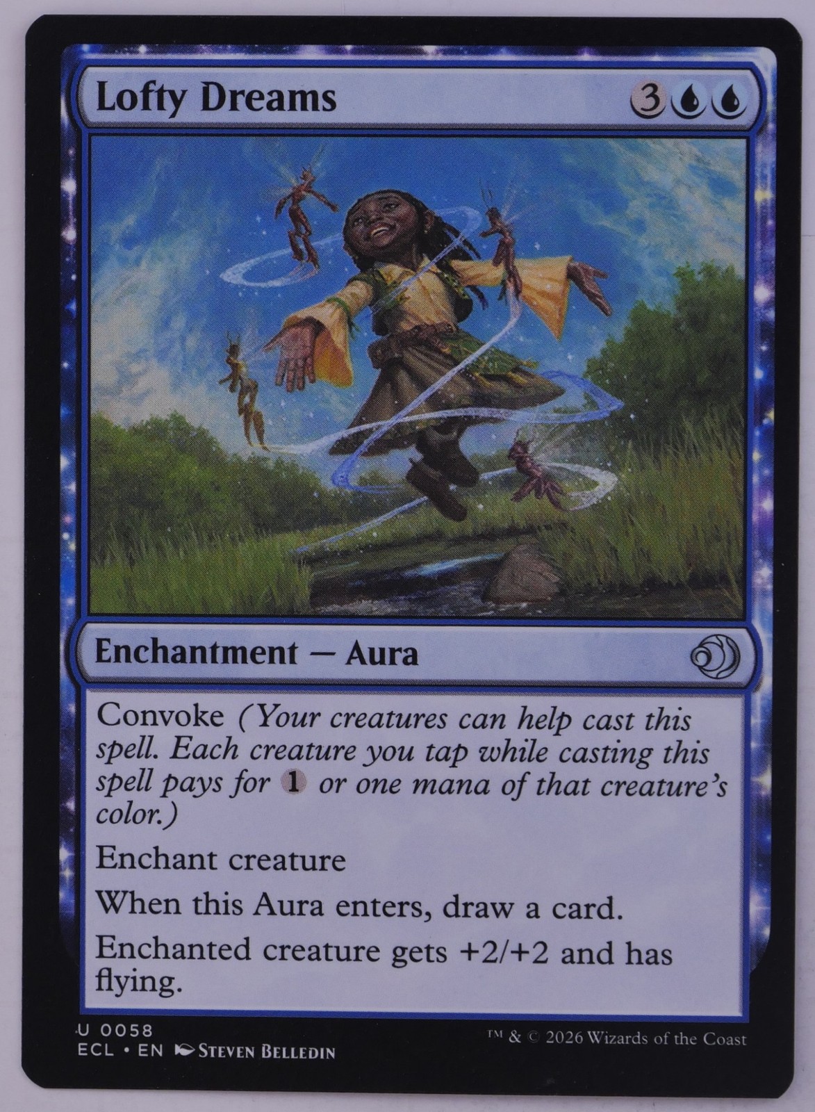 Lofty Dreams ECL 058 MTG Convoke Aura Draw Flying Buff