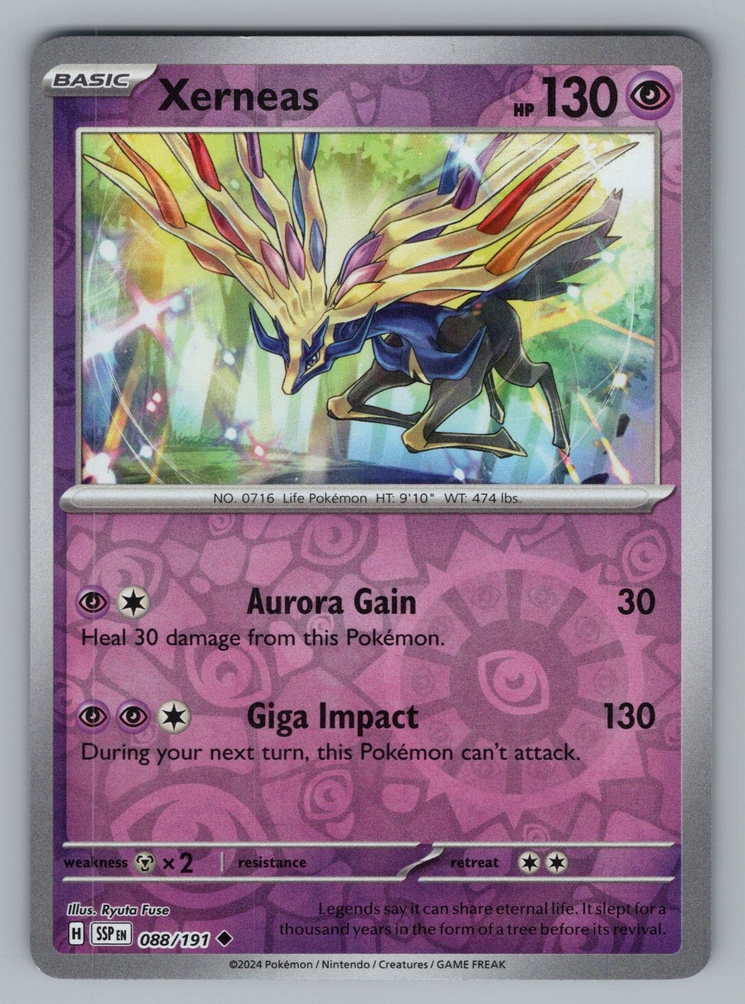 XERNEAS 088 UC POKEMON REVERSE HOLO NM SSP RYUTA FUSE?{