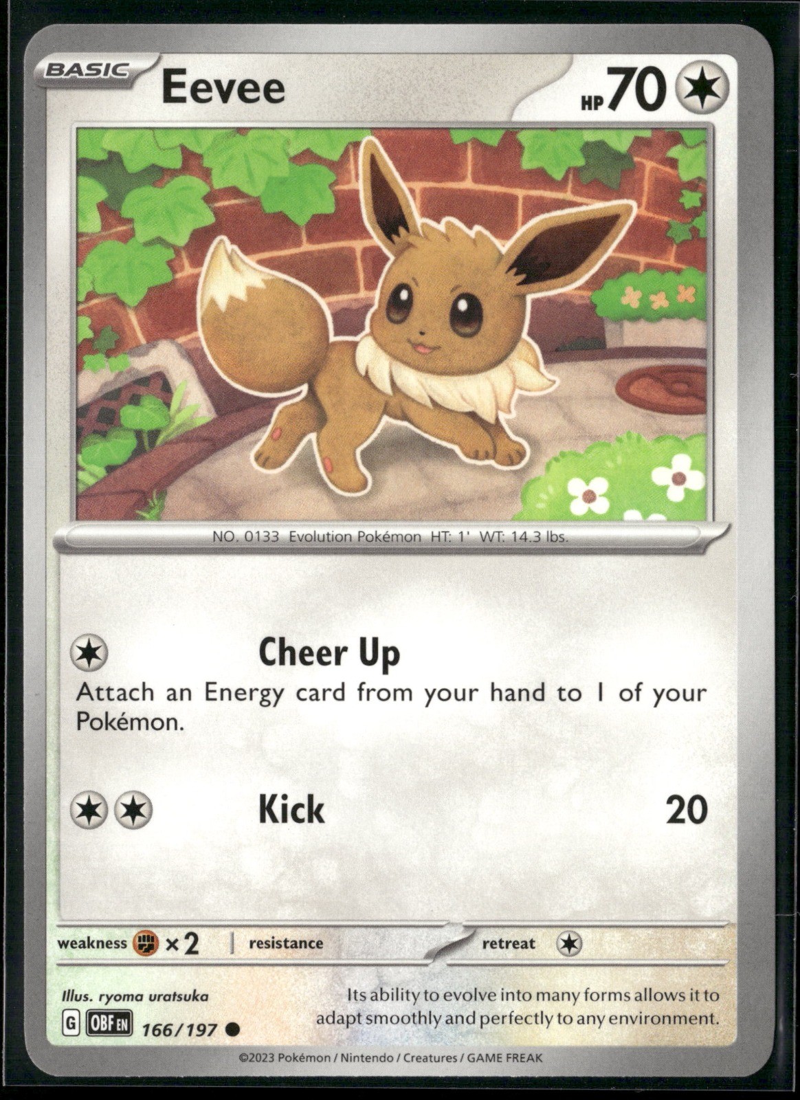 Eevee Common SV03: Obsidian Flames 166/197 NM