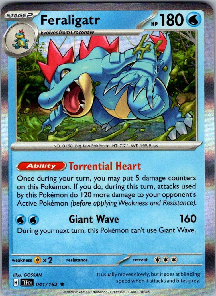 Feraligatr Holo Rare SV05: Temporal Forces 041/162 NM GOSSAN