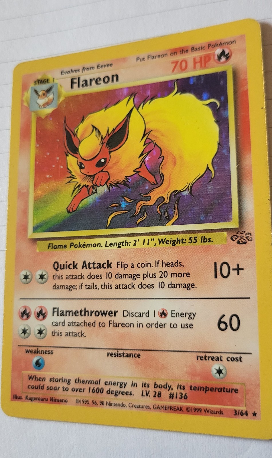Flareon 3/64 Jungle Holo Unlimited Mp
