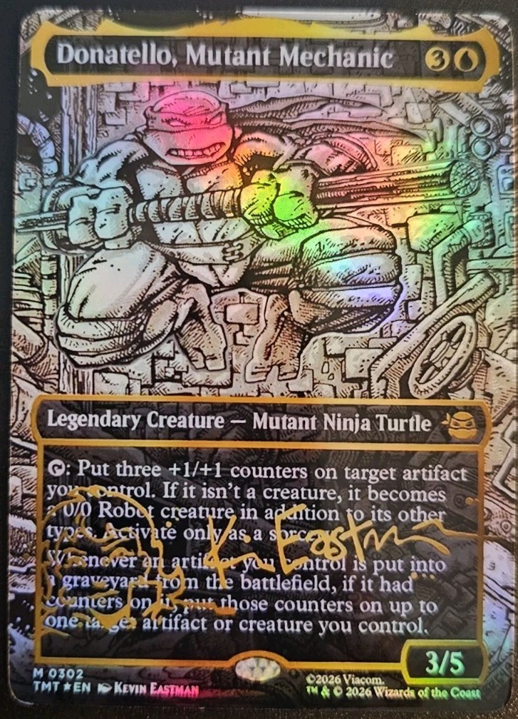 Donatello, Mutant Mechanic (Gold-Stamped Signature) Teenage Mutant Playtest Card