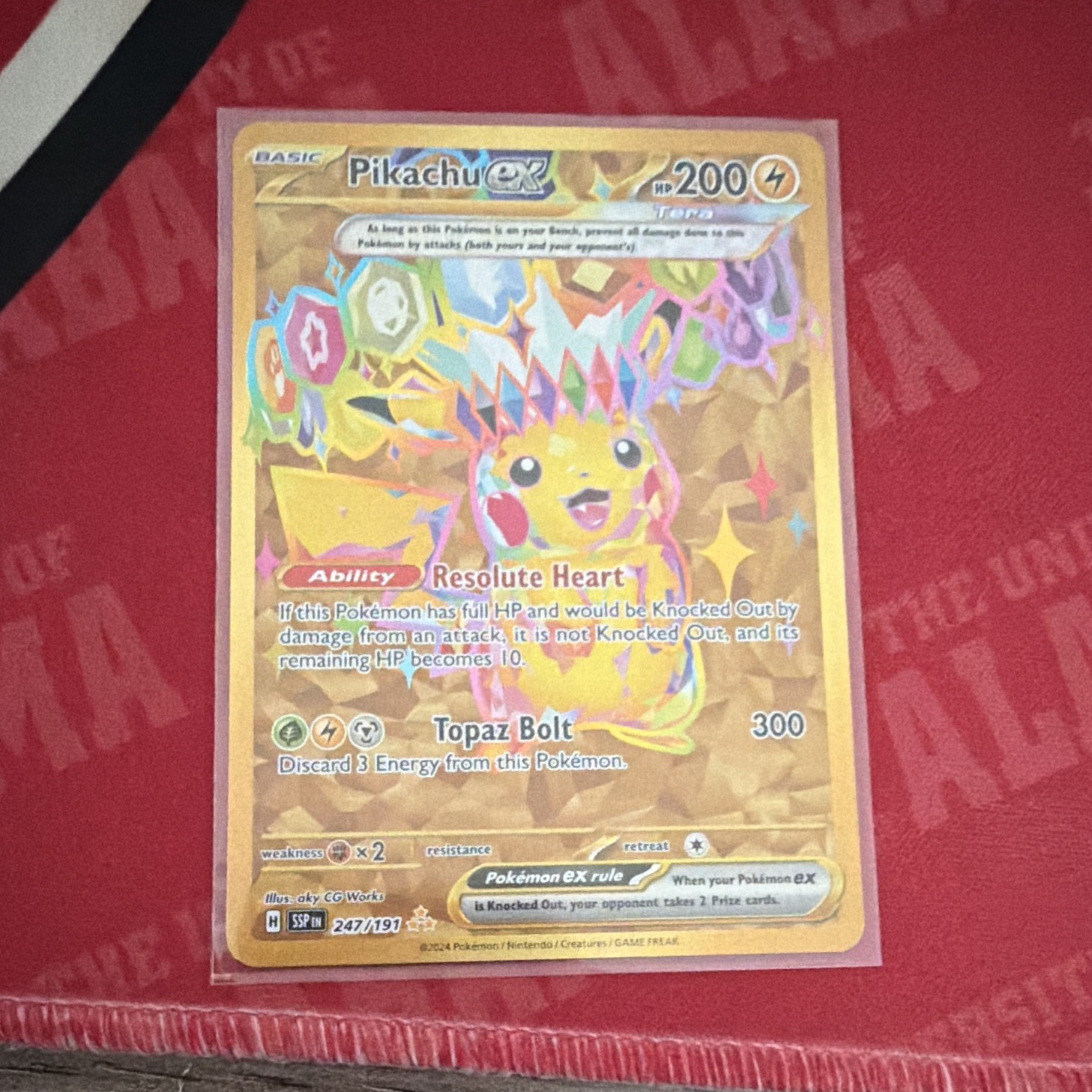 Pokemon TCG Pikachu ex 247/191 SV08 Surging Sparks Full Art Holo Hyper ENG