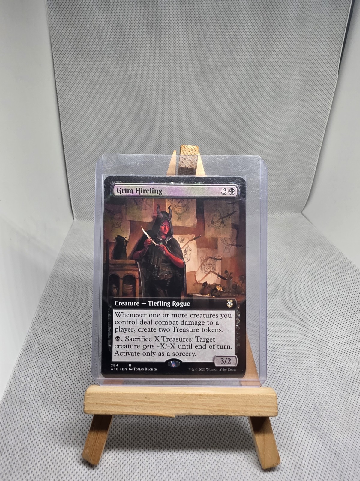 Wizards of the Coast MTG Grim Hireling #294 Rare Ext Art Reg Black EN