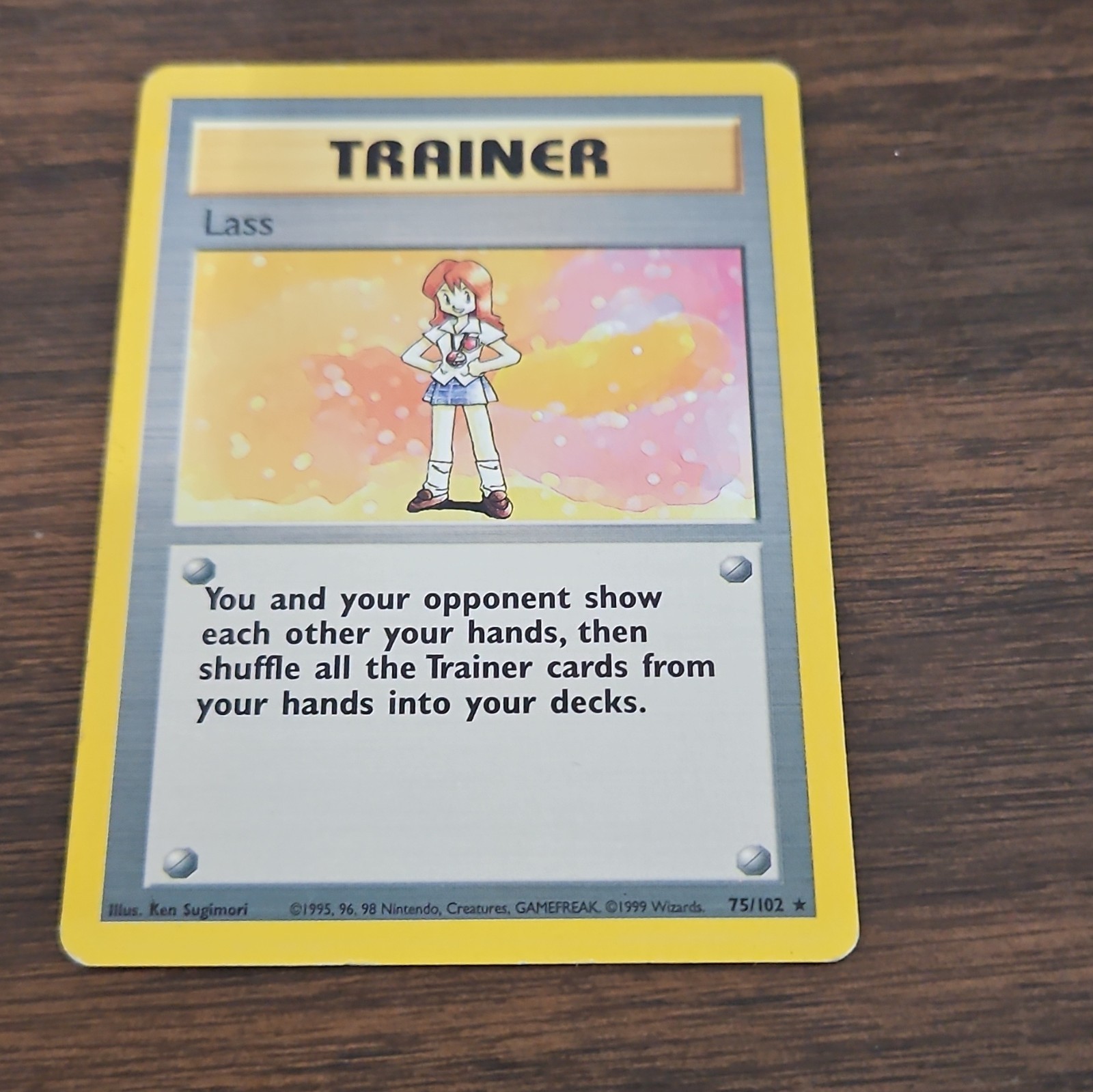 WotC Pokemon TCG Lass 075/102 Base Set Rare Regular Unlimited 1999 English