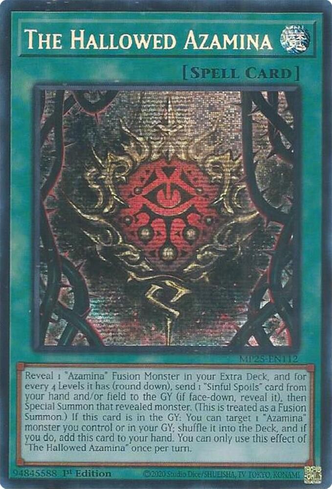 YUGIOH: 1x The Hallowed Azamina MP25-EN112 Prismatic Secret Rare 2025 Mega-Pack