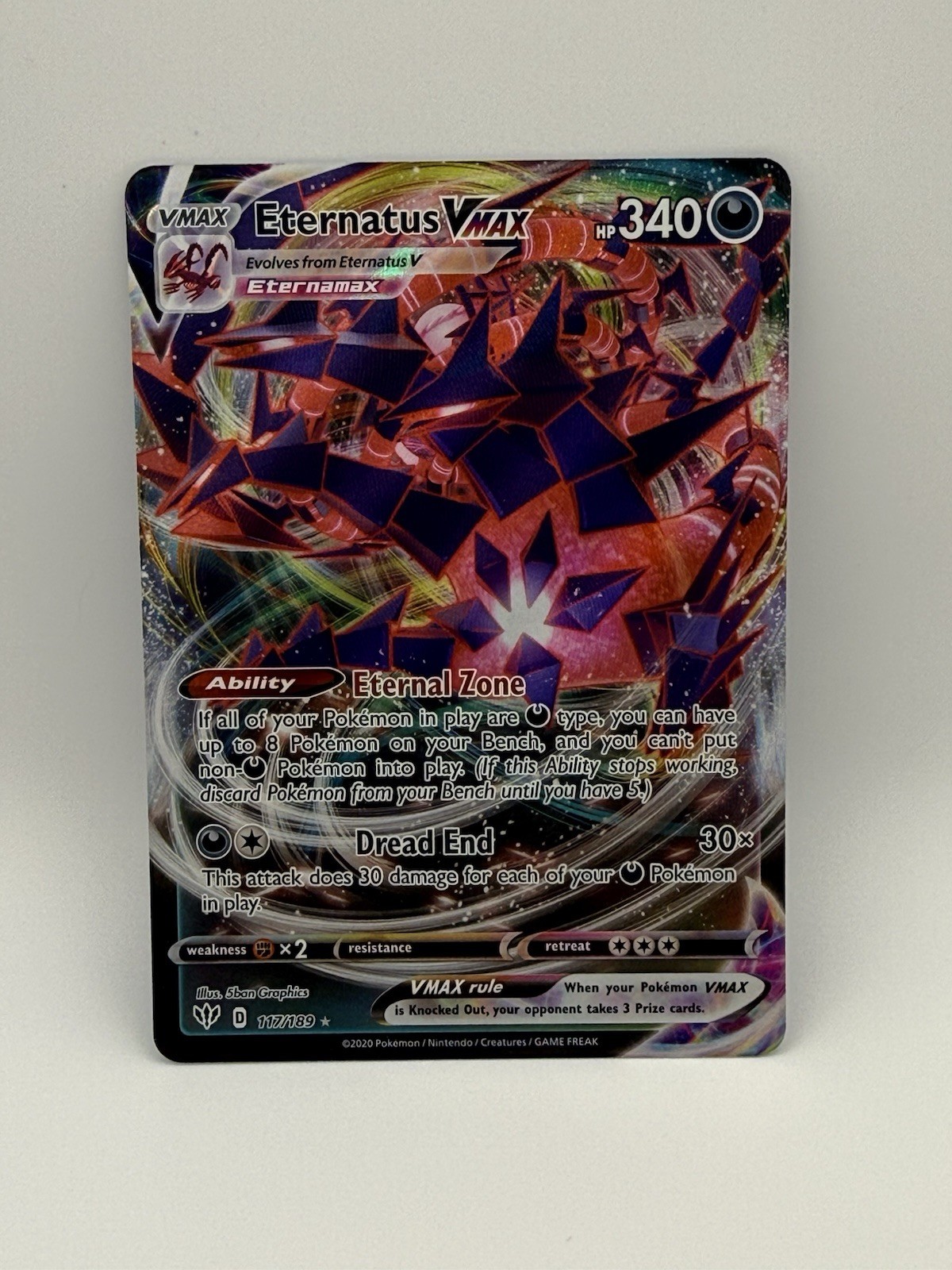 Eternatus VMAX 117/189 Swsh03: Darkness Ablaze Holo