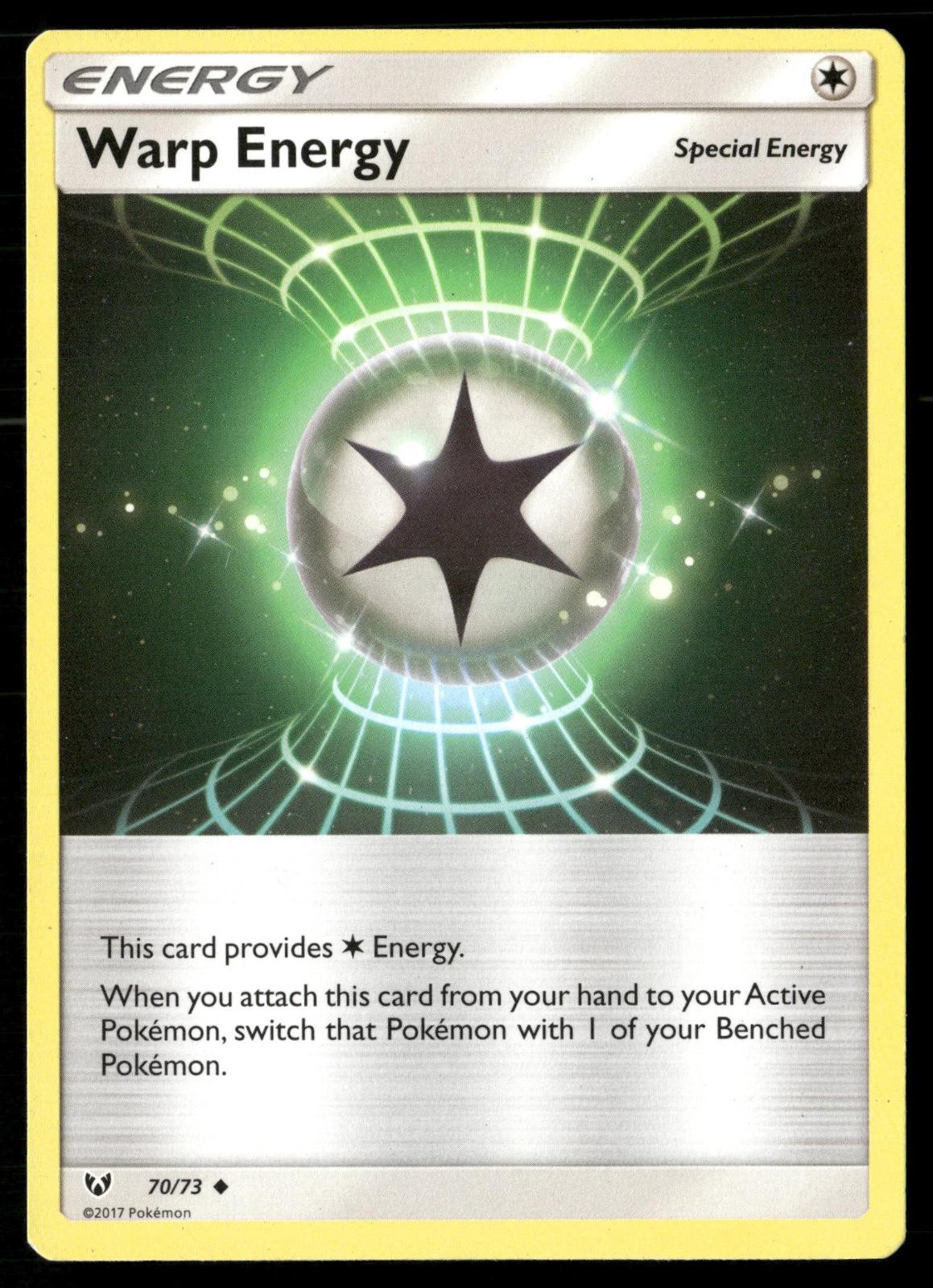Warp Energy 70/73 Uncommon Shining Legends Pokemon MP