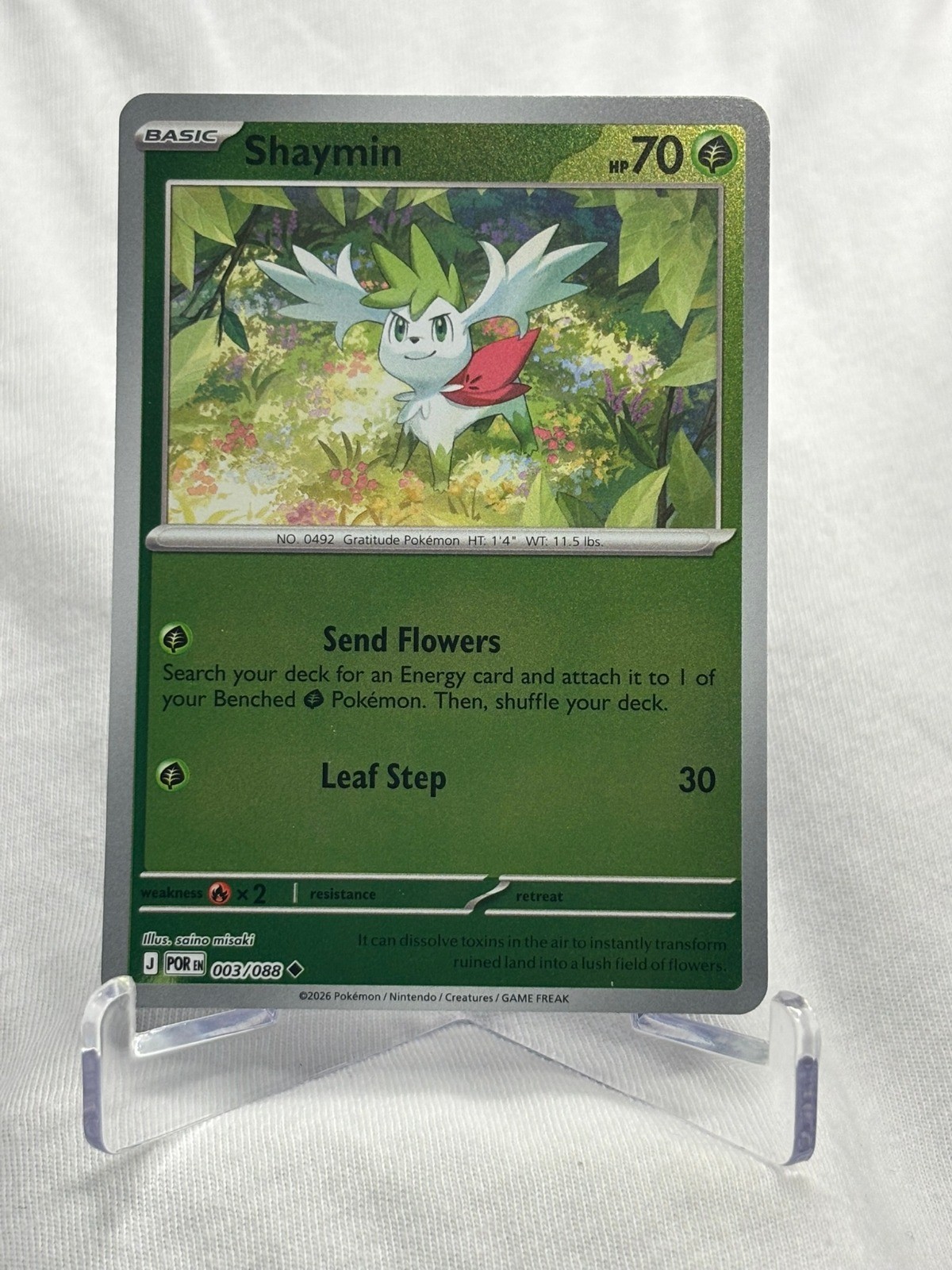 Shaymin Reverse Holo Uncommon from ME03: Perfect Order 003/088 in NM condition