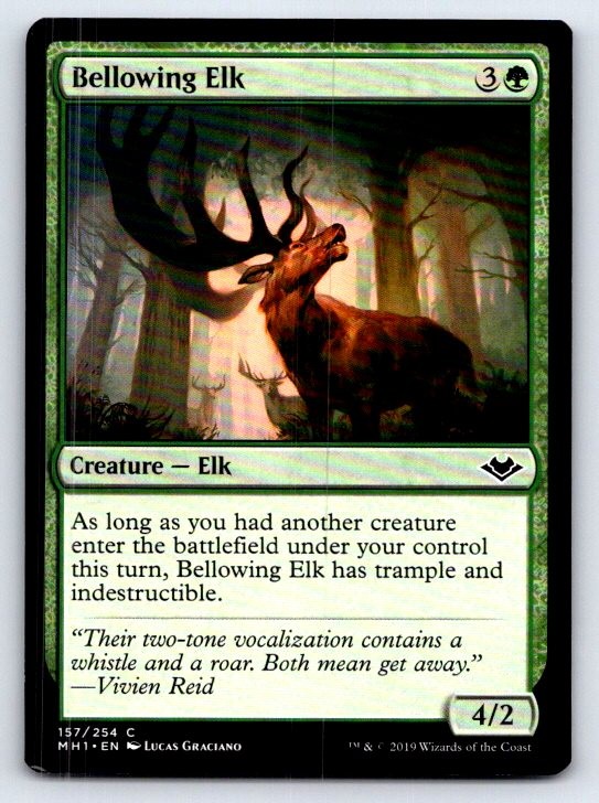 Bellowing Elk 157 Common Modern Horizons Magic: The Gathering Lightly Played