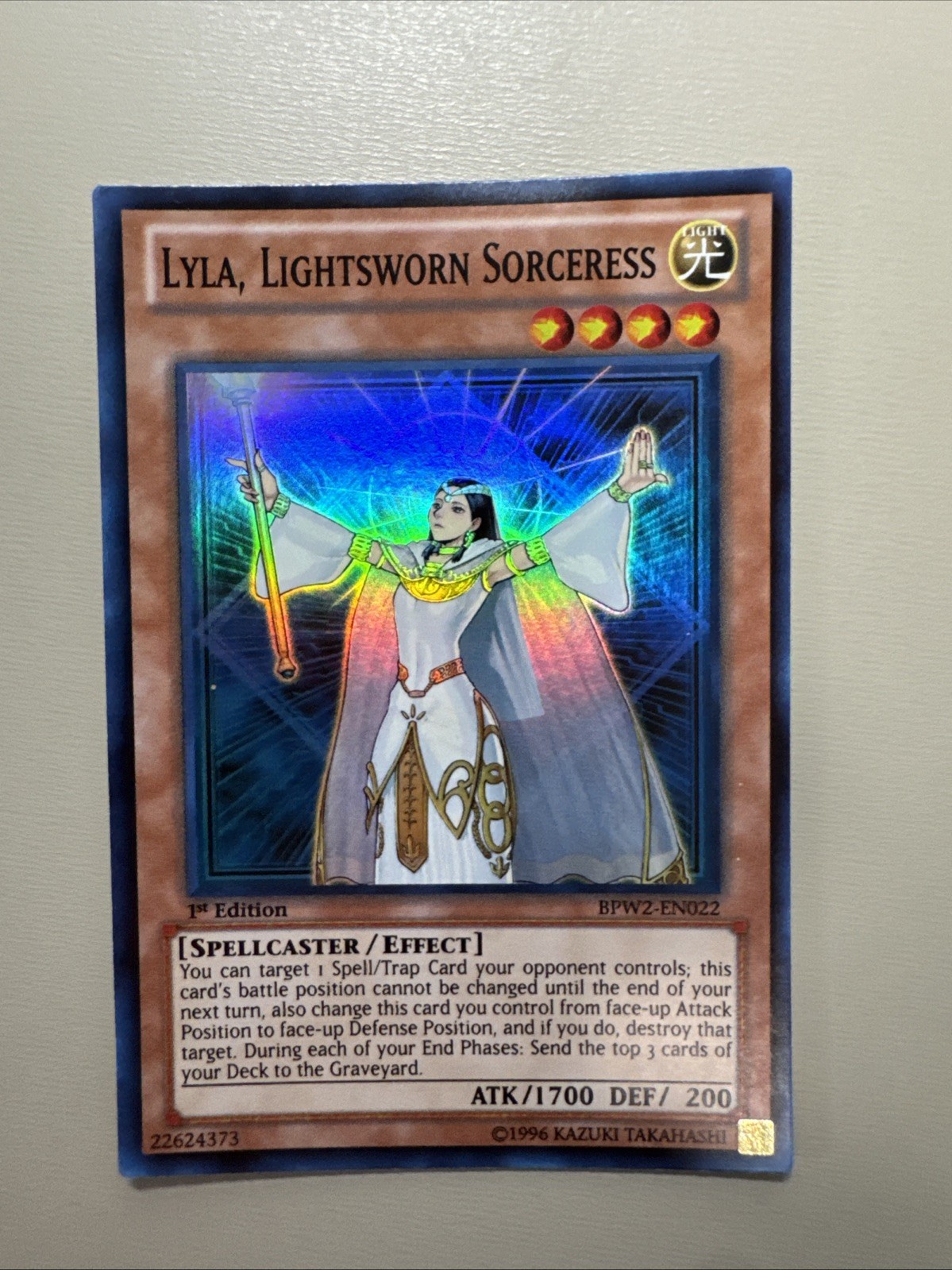 Lyla, Lightsworn Sorceress [BPW2-EN022] LP 1st Edition Super Rare Holo Yugioh!