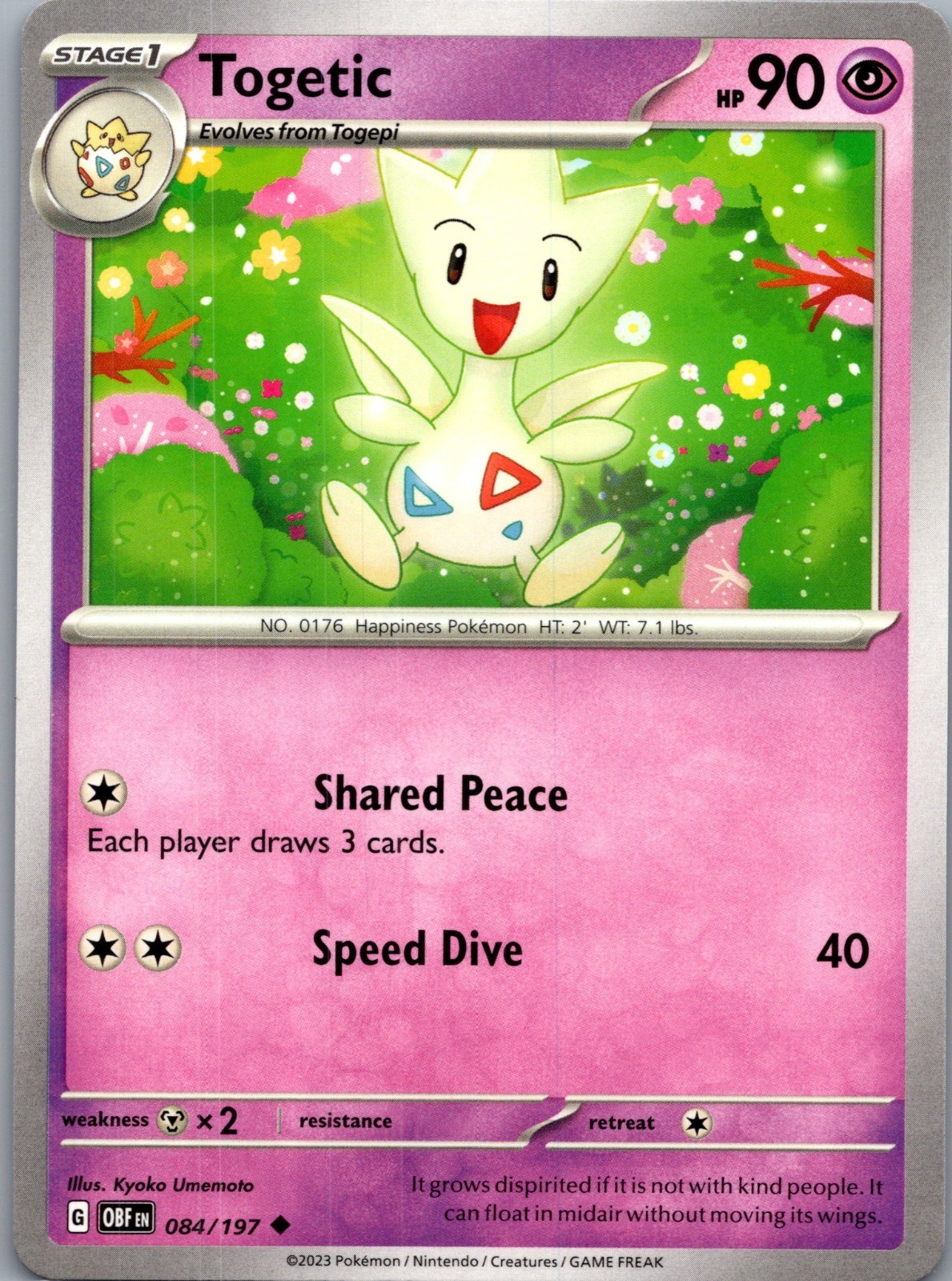 Togepi Togetic Togekiss, Evolution Line, 3 Card Set, Obsidian Flames