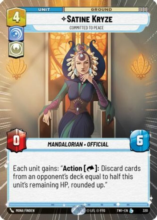 Satine Kryze – Committed to Peace – Hyperspace – Foil x1 Lightly Played