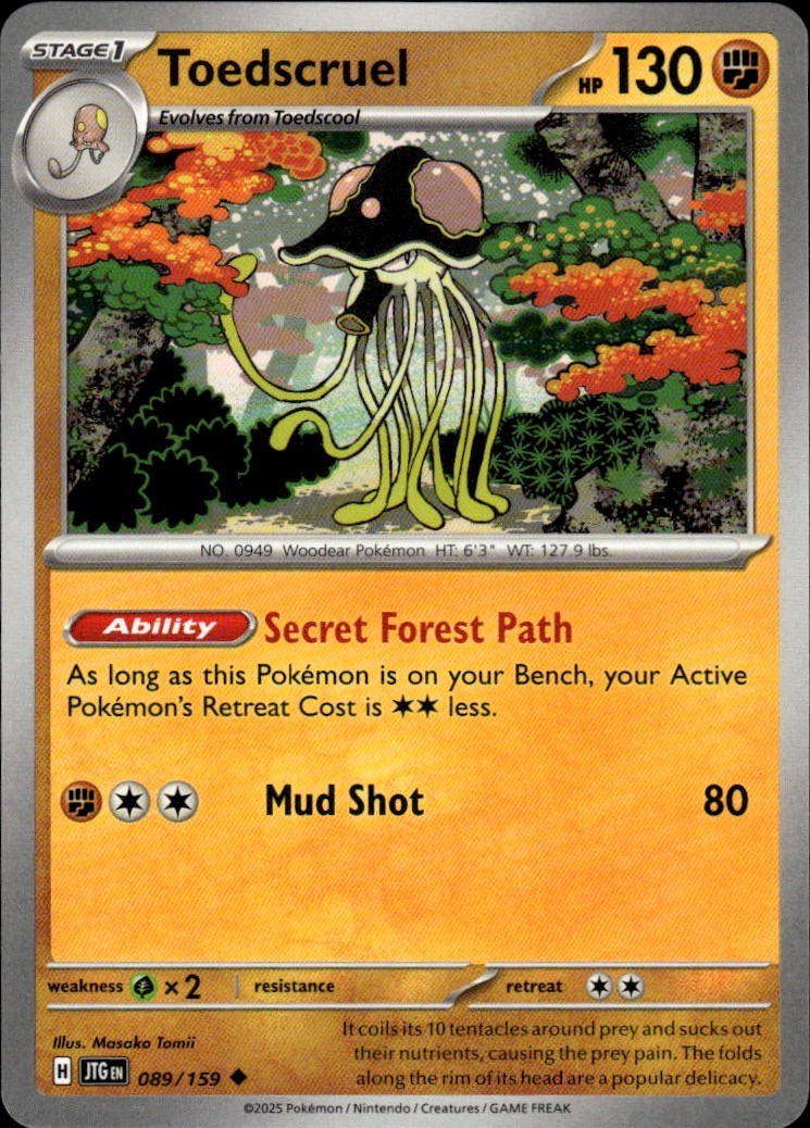 Toedscruel 089/159 Journey Together UC NM Masako Tomii Pokemon